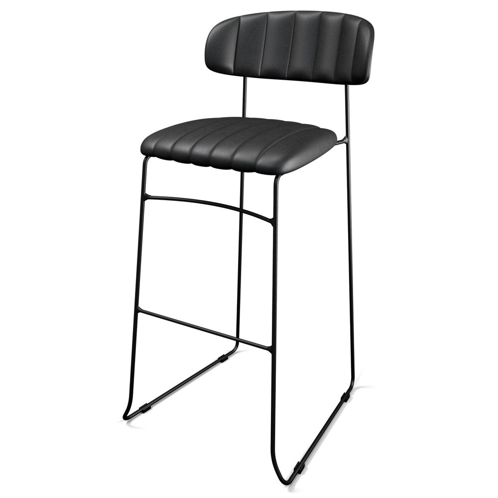 Veba Barkruk Mundo | Brandvertragend | Zwart | Kunstleer | Stapelbaar | 465x490x1050(h)mm