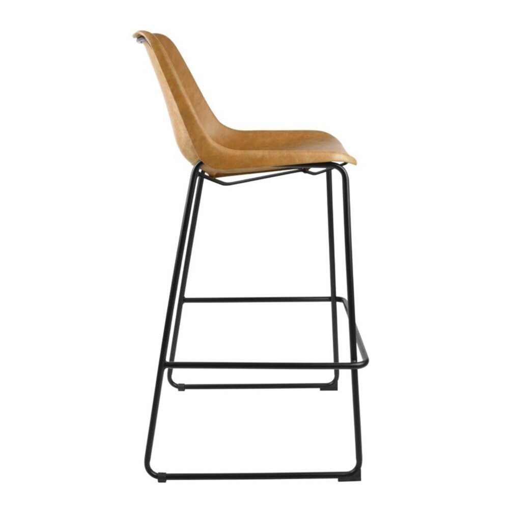Bolero Barkruk | Rodeo | Kunstleer/staal | Camel | Zwarte Poten | Indoor | 565x530x1060(h)mm