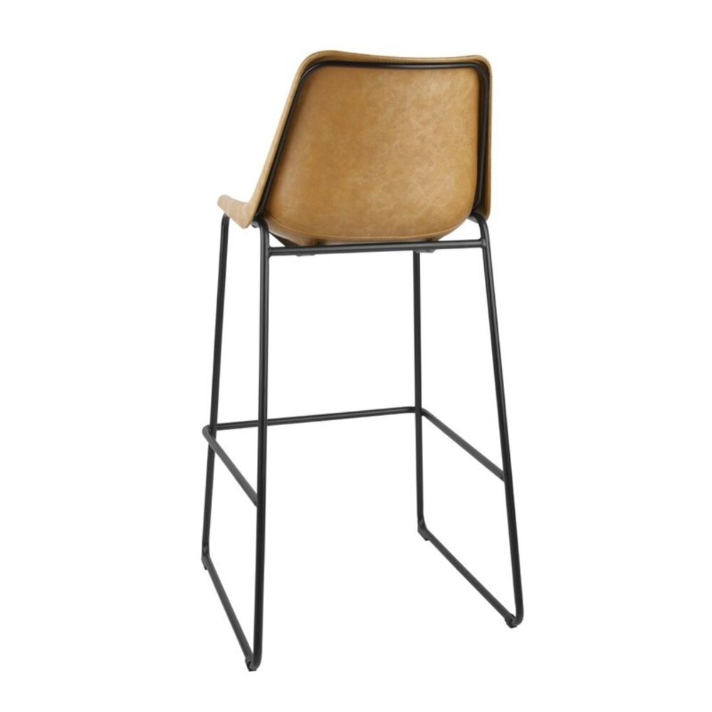 Bolero Barkruk | Rodeo | Kunstleer/staal | Camel | Zwarte Poten | Indoor | 565x530x1060(h)mm