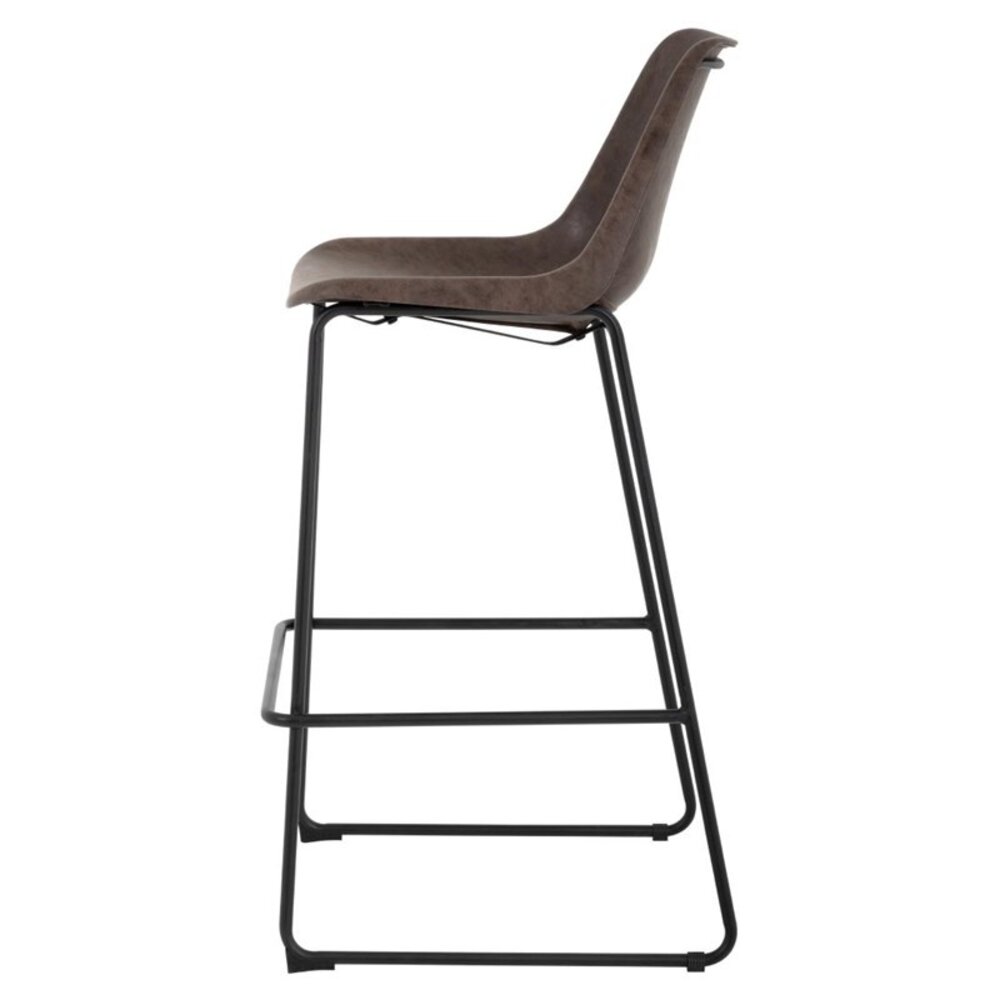 Bolero Barkruk | Rodeo | Kunstleer/staal | Mokka | Zwarte Poten | Indoor | 565x530x1060(h)mm