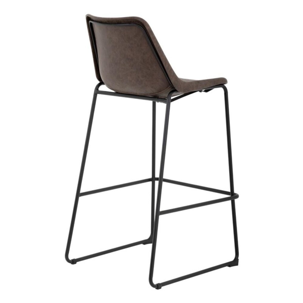 Bolero Barkruk | Rodeo | Kunstleer/staal | Mokka | Zwarte Poten | Indoor | 565x530x1060(h)mm