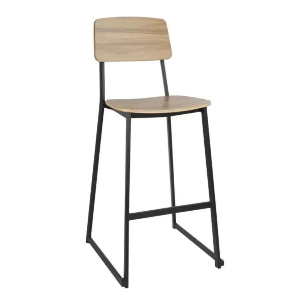 Bolero Barkrukken | Beaufort | Hout/staal | Walnut | Zwart Frame | Indoor | 2 Stuks | 610x510x1145(h)mm