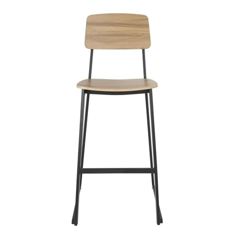 Bolero Barkrukken | Beaufort | Hout/staal | Walnut | Zwart Frame | Indoor | 2 Stuks | 610x510x1145(h)mm
