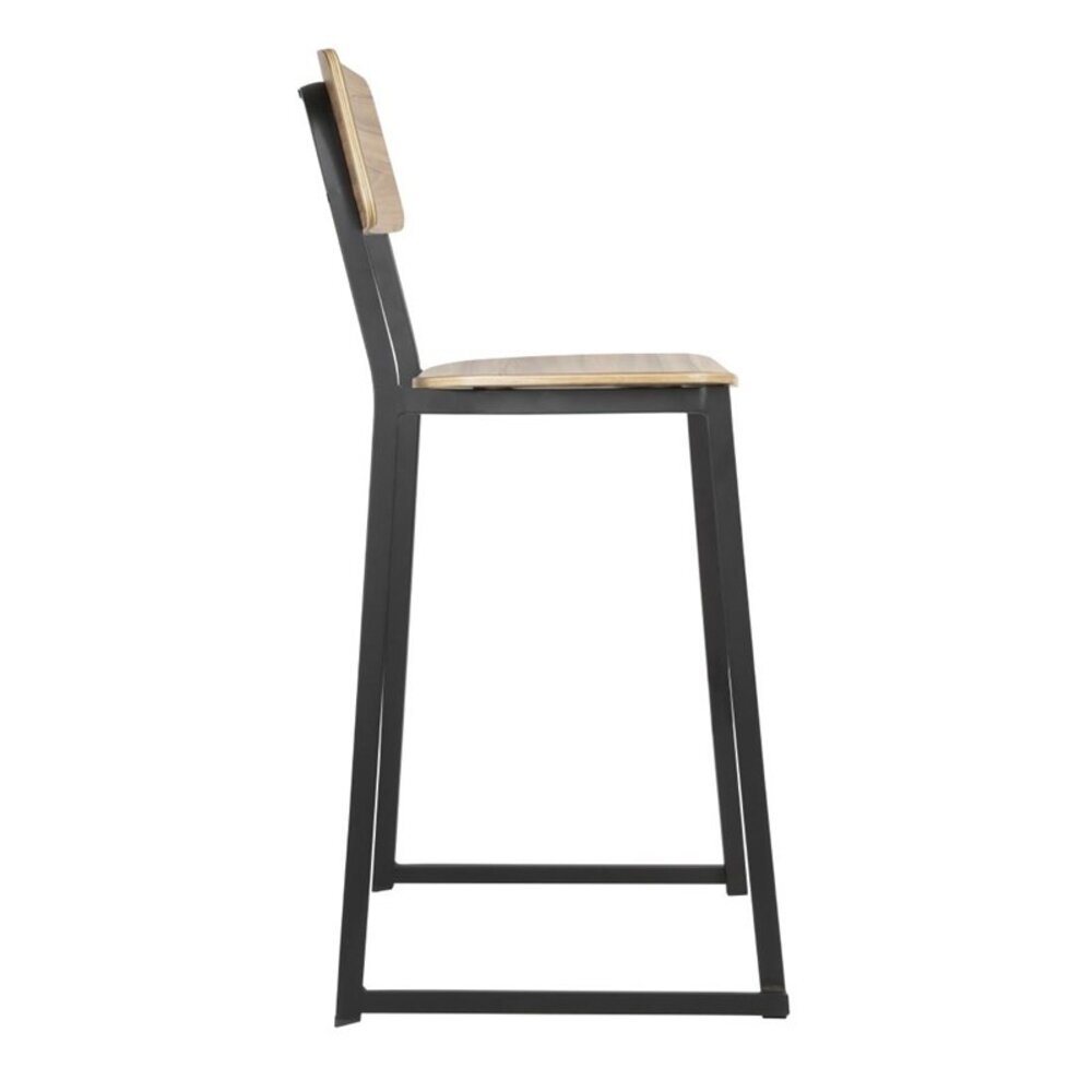Bolero Barkrukken | Beaufort | Hout/staal | Walnut | Zwart Frame | Indoor | 2 Stuks | 610x510x1145(h)mm