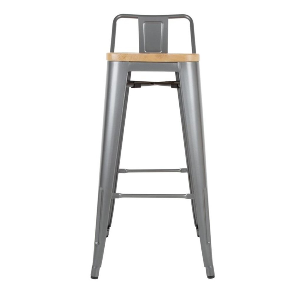 Bolero Barkrukken | Bistro | Hout/staal | Hout (essen) | Grijs Frame | Indoor | 4 Stuks | 430x450x900(h)mm