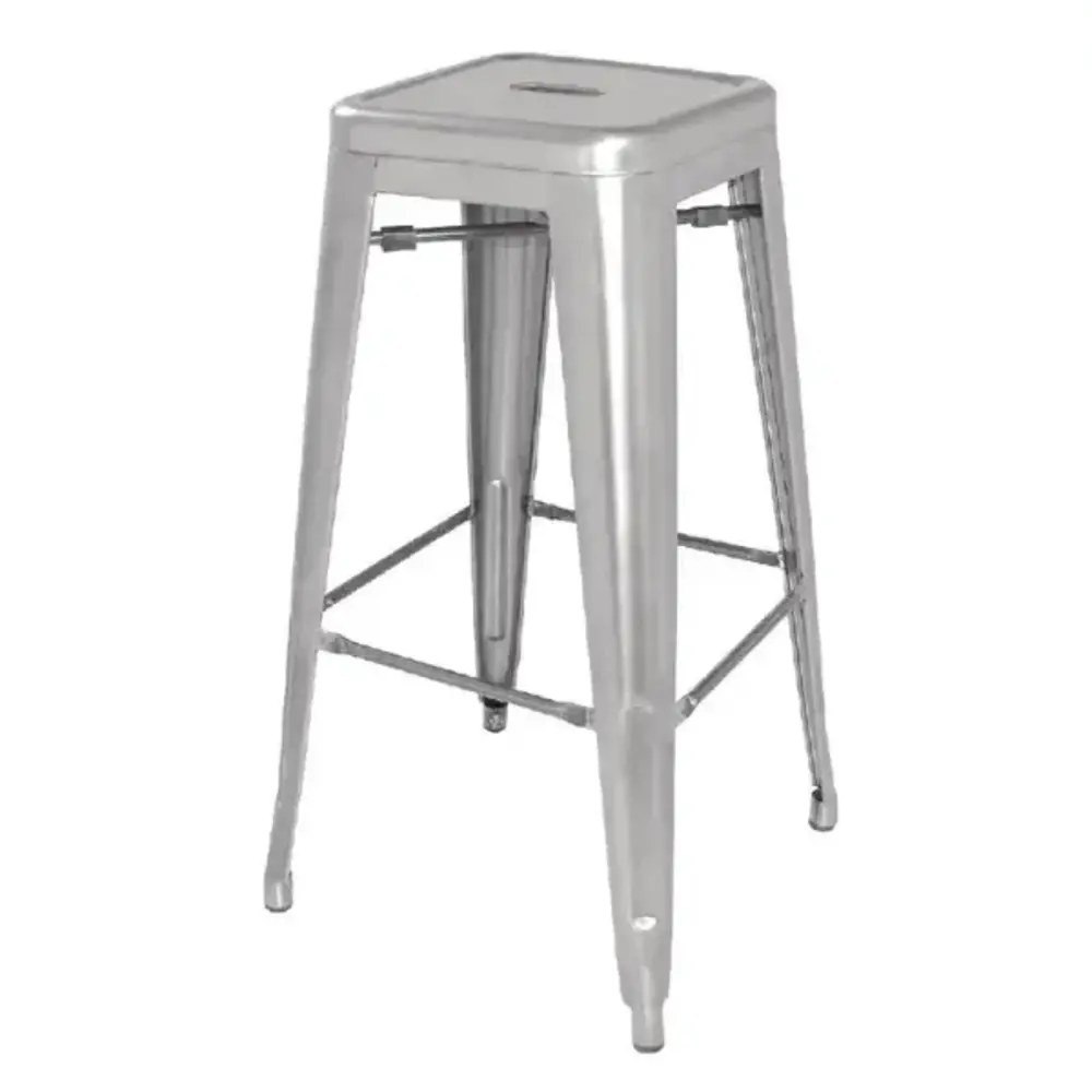 Bolero Barkrukken | Bistro | Hout/staal | Hout (essen) | Zilver Frame | Indoor | 4 Stuks | 430x450x900(h)mm