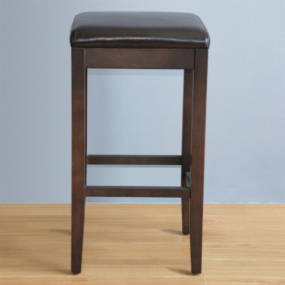 Bolero Barkrukken | Kunstleer/hout | Dark Brown | Houtlook Frame | Indoor | 2 Stuks | 410x410x760(h)mm