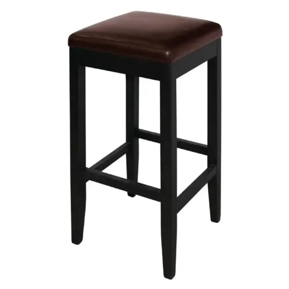 Bolero Barkrukken | Kunstleer/hout | Dark Brown | Houtlook Frame | Indoor | 2 Stuks | 410x410x760(h)mm
