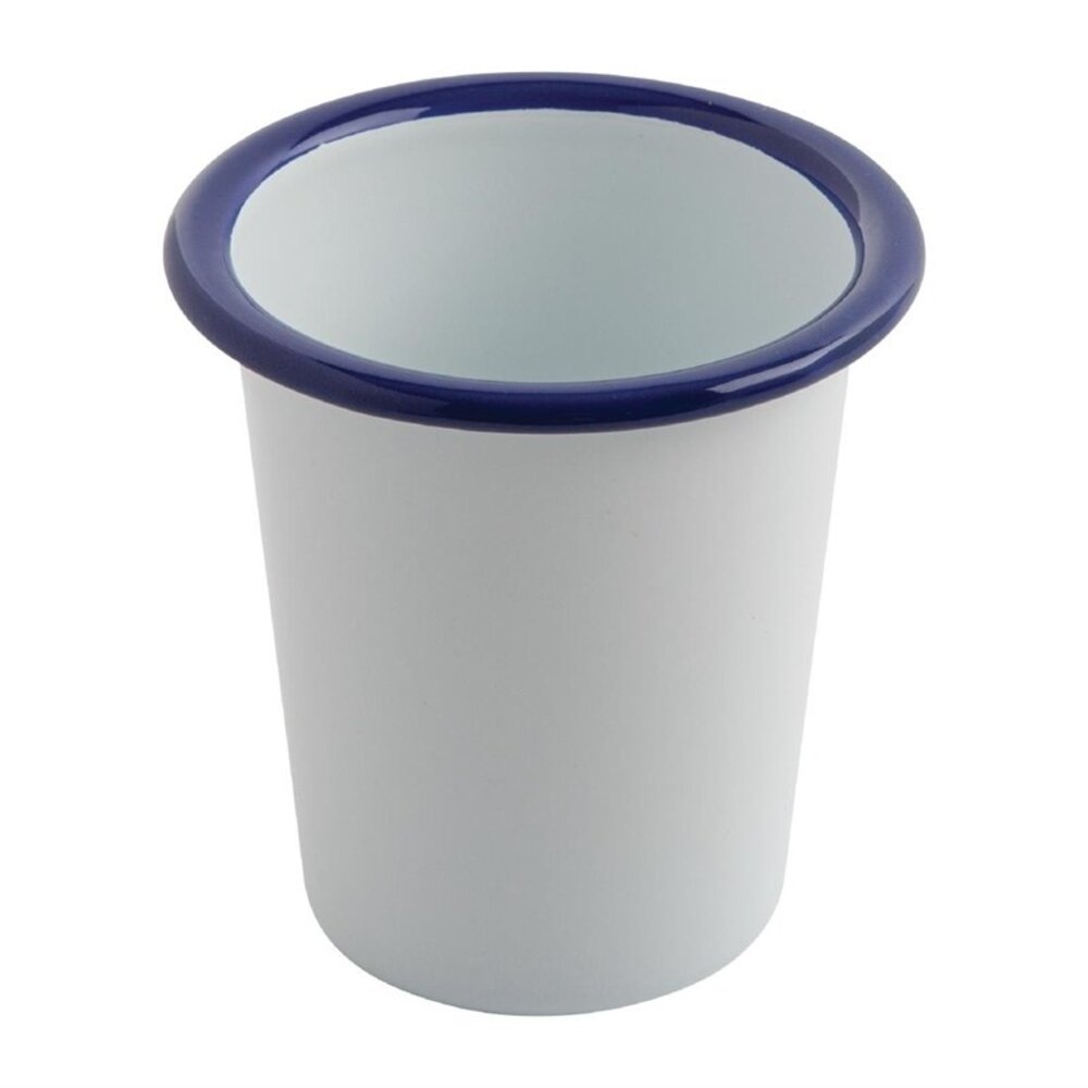 Olympia Bekers | Geëmailleerd Staal | Wit/blauw | 31cl | 6 Stuks