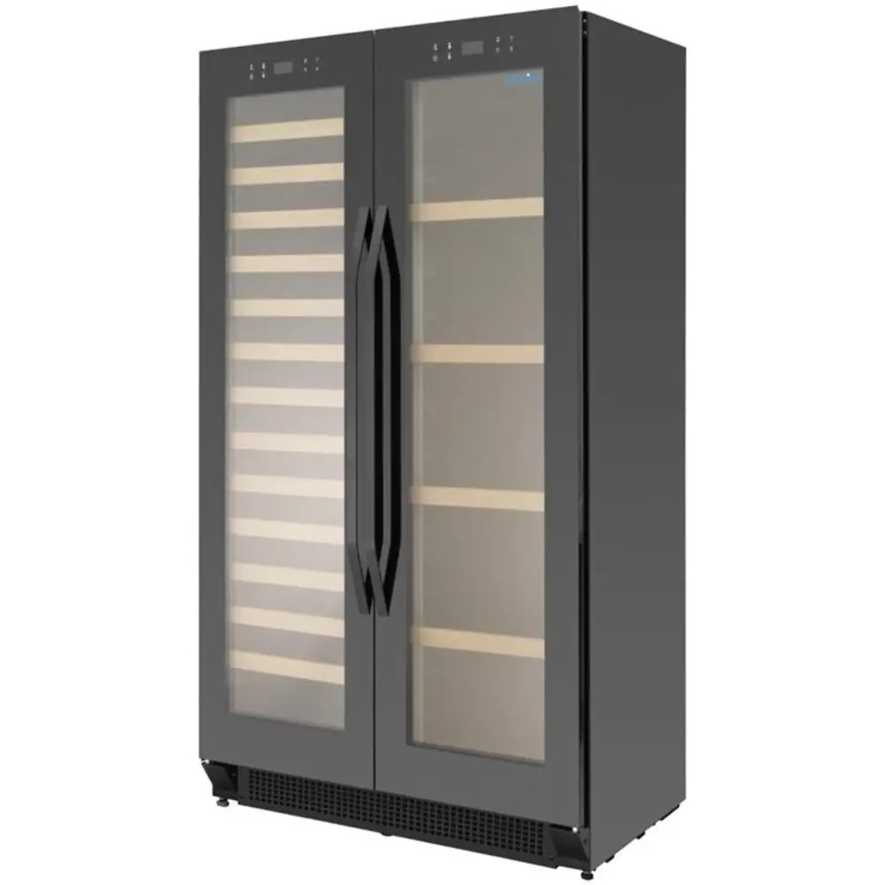 Polar Bier-/wijnkoelkast | G-serie | 365l (60x 75cl) | Zwart | 2 Zones | +2°c/+20°c | Geforceerd | 890x550x1627(h)mm