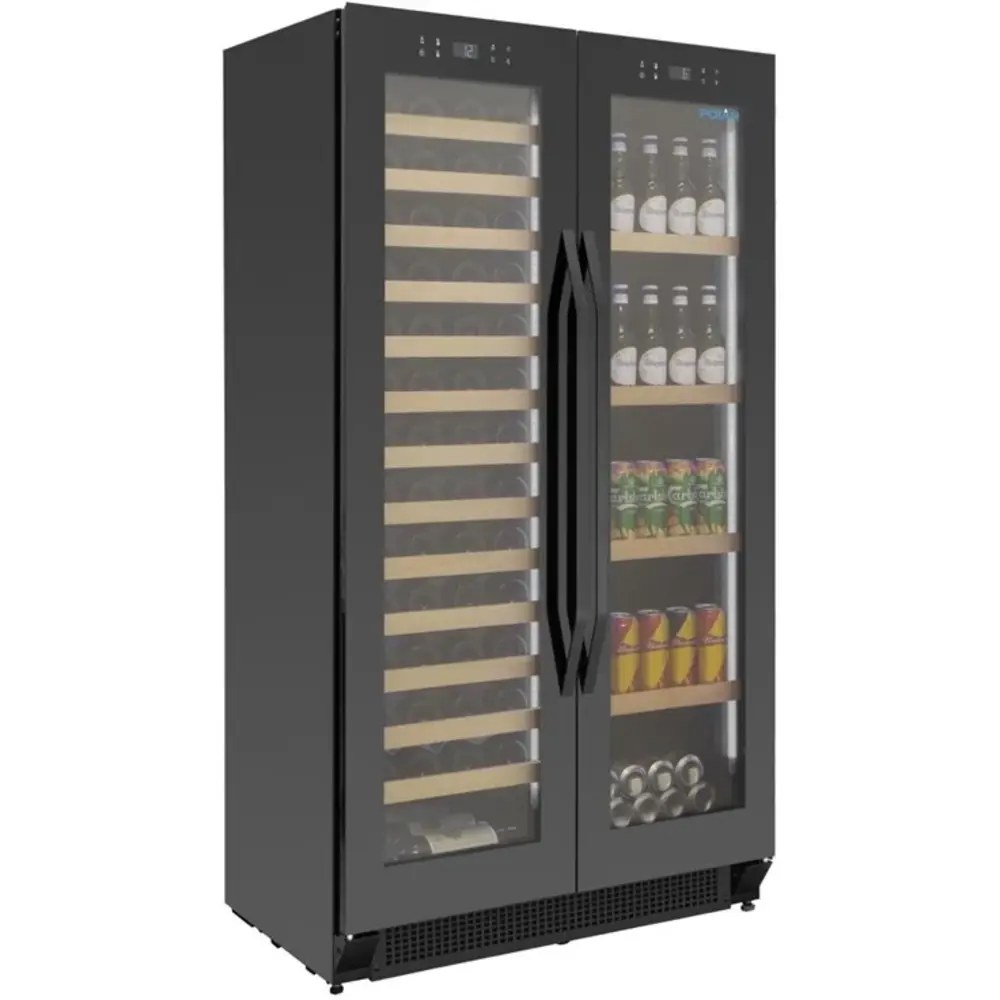 Polar Bier-/wijnkoelkast | G-serie | 365l (60x 75cl) | Zwart | 2 Zones | +2°c/+20°c | Geforceerd | 890x550x1627(h)mm