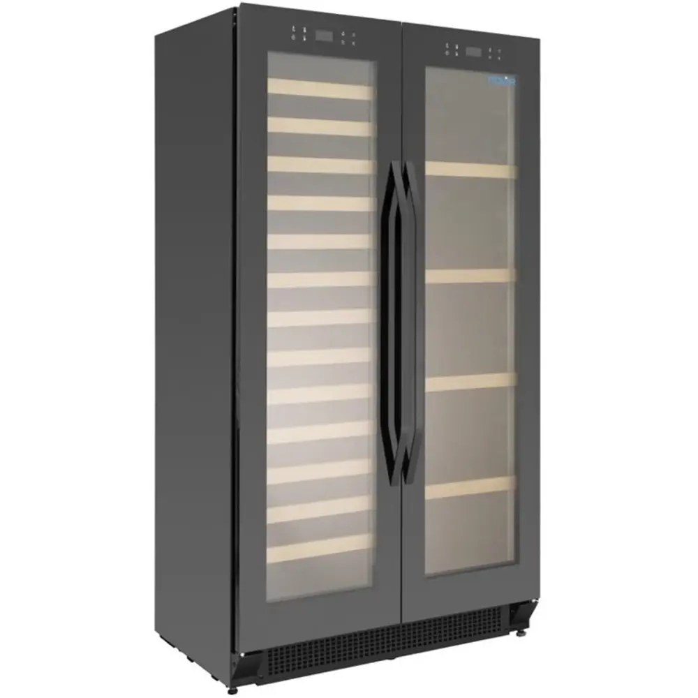 Polar Bier-/wijnkoelkast | G-serie | 365l (60x 75cl) | Zwart | 2 Zones | +2°c/+20°c | Geforceerd | 890x550x1627(h)mm