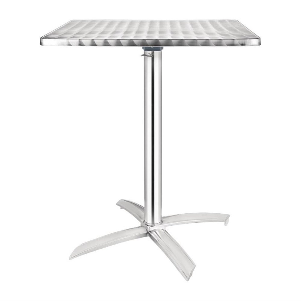 Bolero Inklapbare Tafel | Rvs/aluminium | Rvs Blad | Aluminium Frame | In-/outdoor | 600x600x720(h)mm