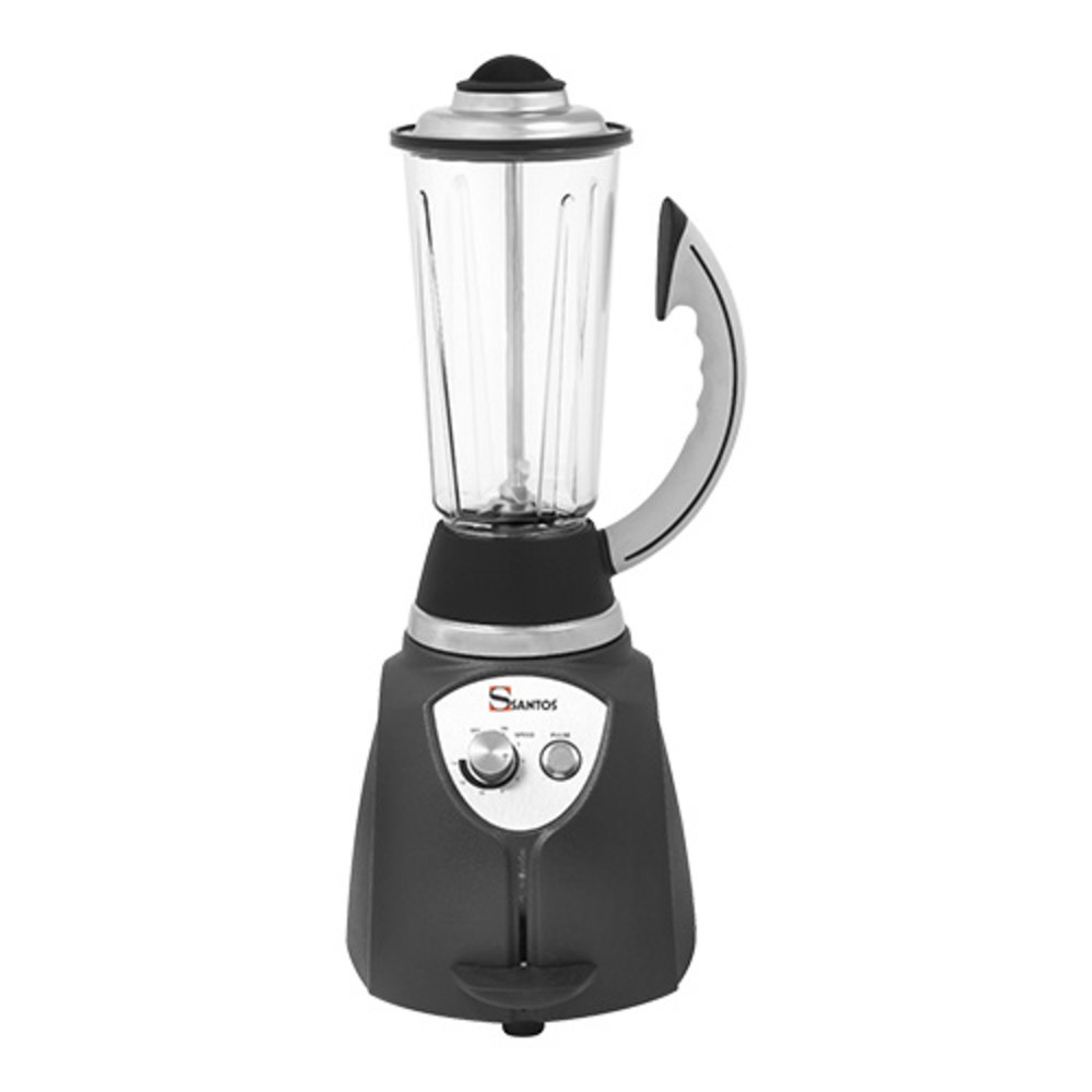 Santos Blender N.37-santosafe (2l/pc) | 750w | Voorzien Van Roestvrijstalen Messtel en Deksel Met Vulopening en Rubber Afsluitdop | 305x210x570(h)mm