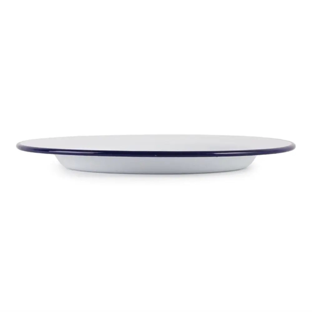 Olympia Borden | Geëmailleerd Staal | Wit/blauw | 6 Stuks | ø245mm
