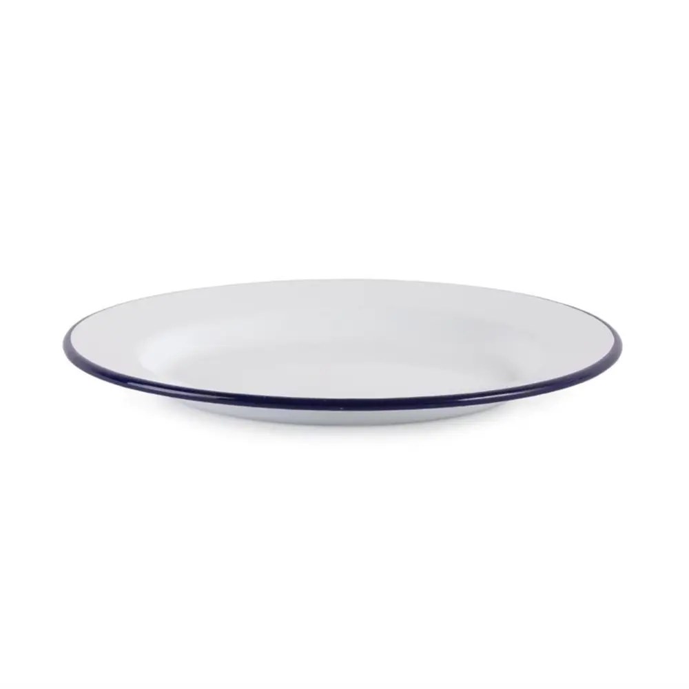Olympia Borden | Geëmailleerd Staal | Wit/blauw | 6 Stuks | ø245mm
