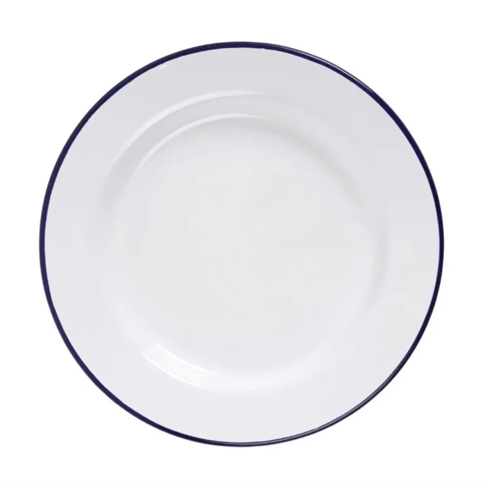 Olympia Borden | Geëmailleerd Staal | Wit/blauw | 6 Stuks | ø245mm