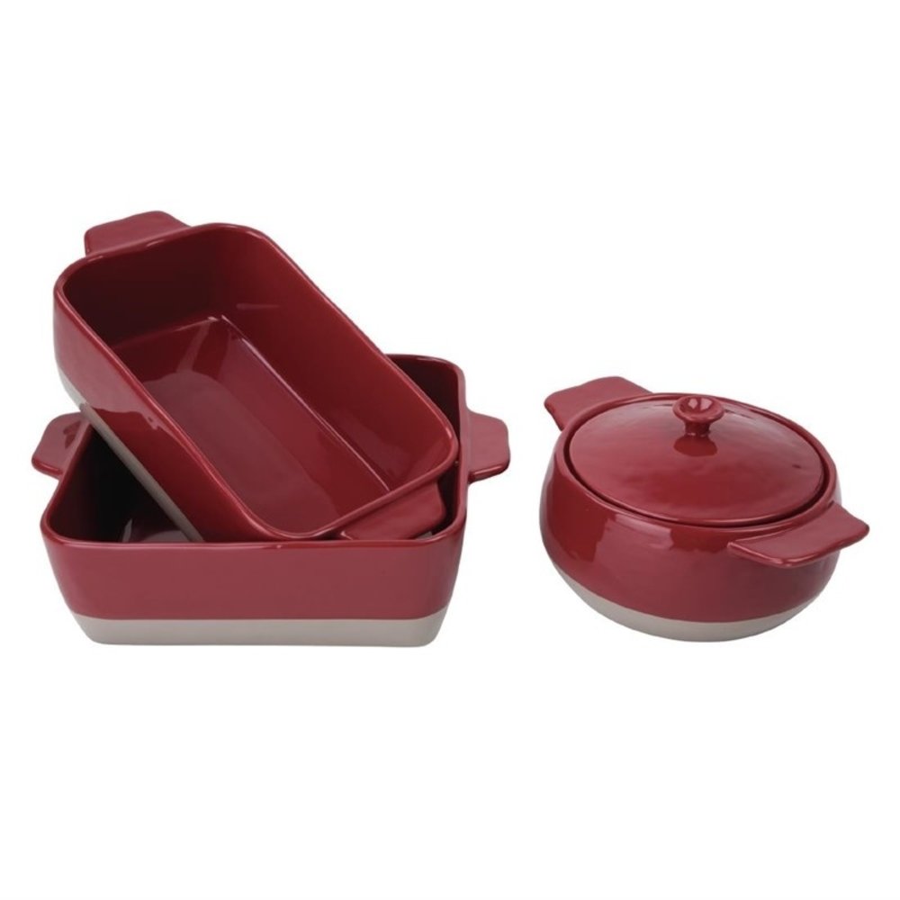 Olympia Braadslede Keramiek Rood/taupe 4,2l | 325x265x90(h)mm