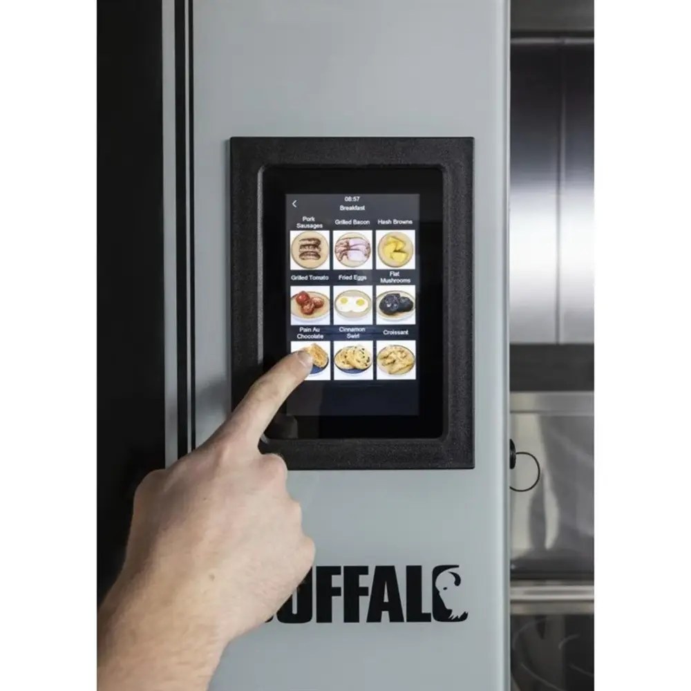 Buffalo Combisteamer | Elektrisch | 6 Niveaus (1/1 Gn) | 30°c/250°c | 7.2kw (400v) | Zelfreiniging | Touchscreen | 720x620x665(h)mm
