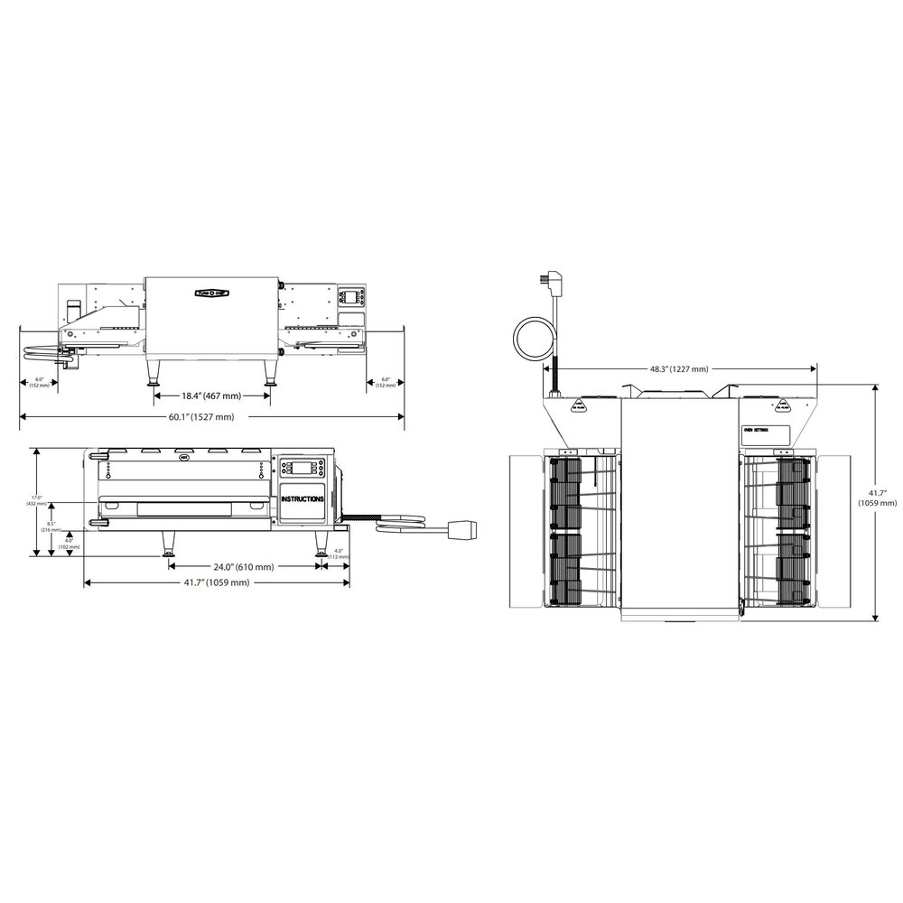 Turbochef Conveyor Oven | High Speed | Interne Afzuiging | Programmeerbaar | Split Belt | 400v (14.4kw) | 1227x1059x432(h)mm