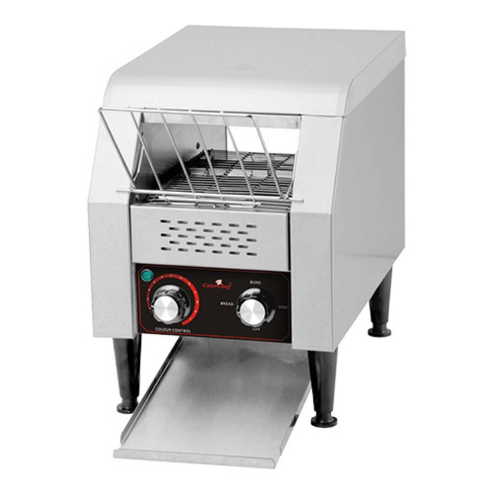 Caterchef Doorlooptoaster | Rvs | Enkel | Max. 135/u. | 1.3kw (230v) | 288x540x391(h)mm