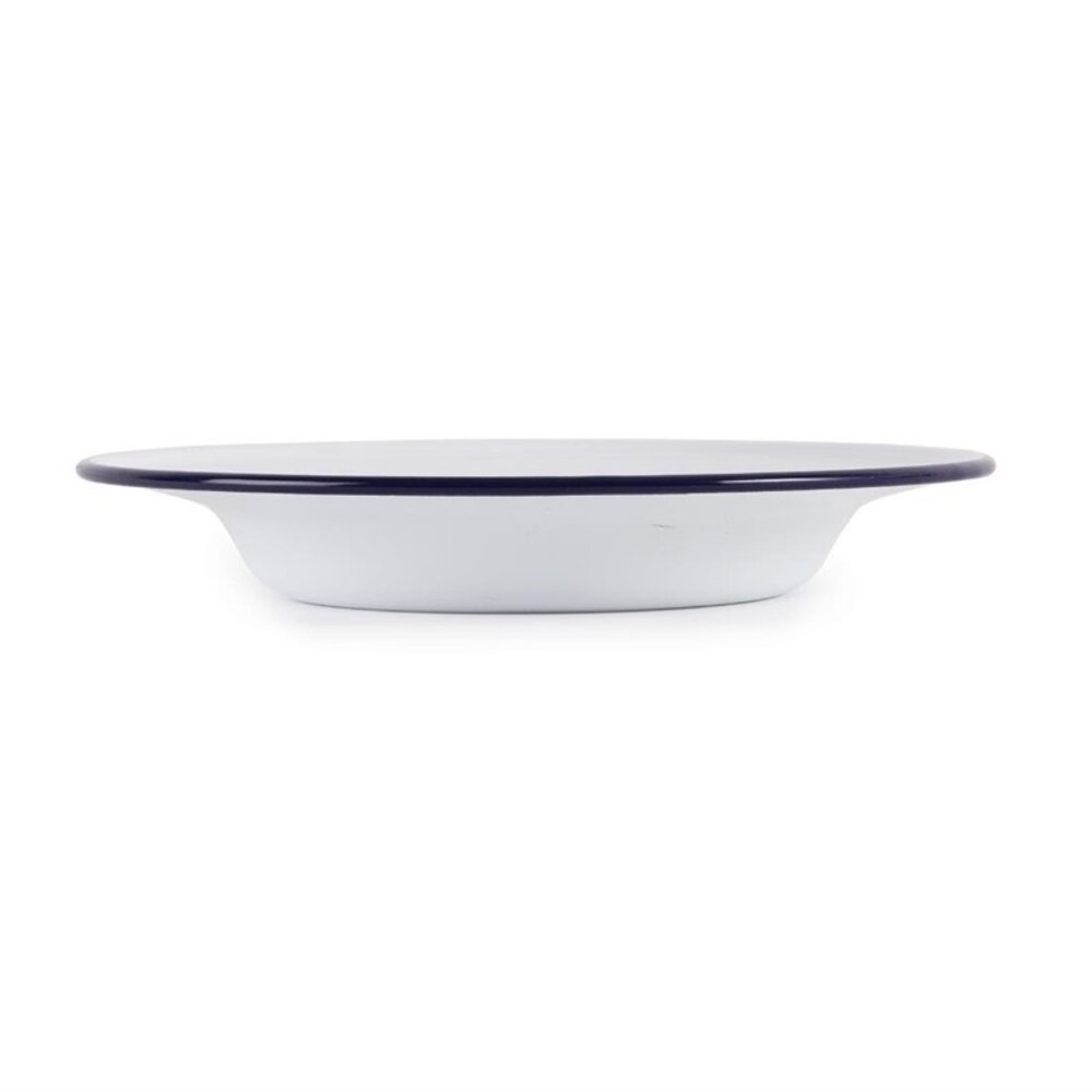 Olympia Diepe Borden | Geëmailleerd Staal | Wit/blauw | 6 Stuks | ø245mm