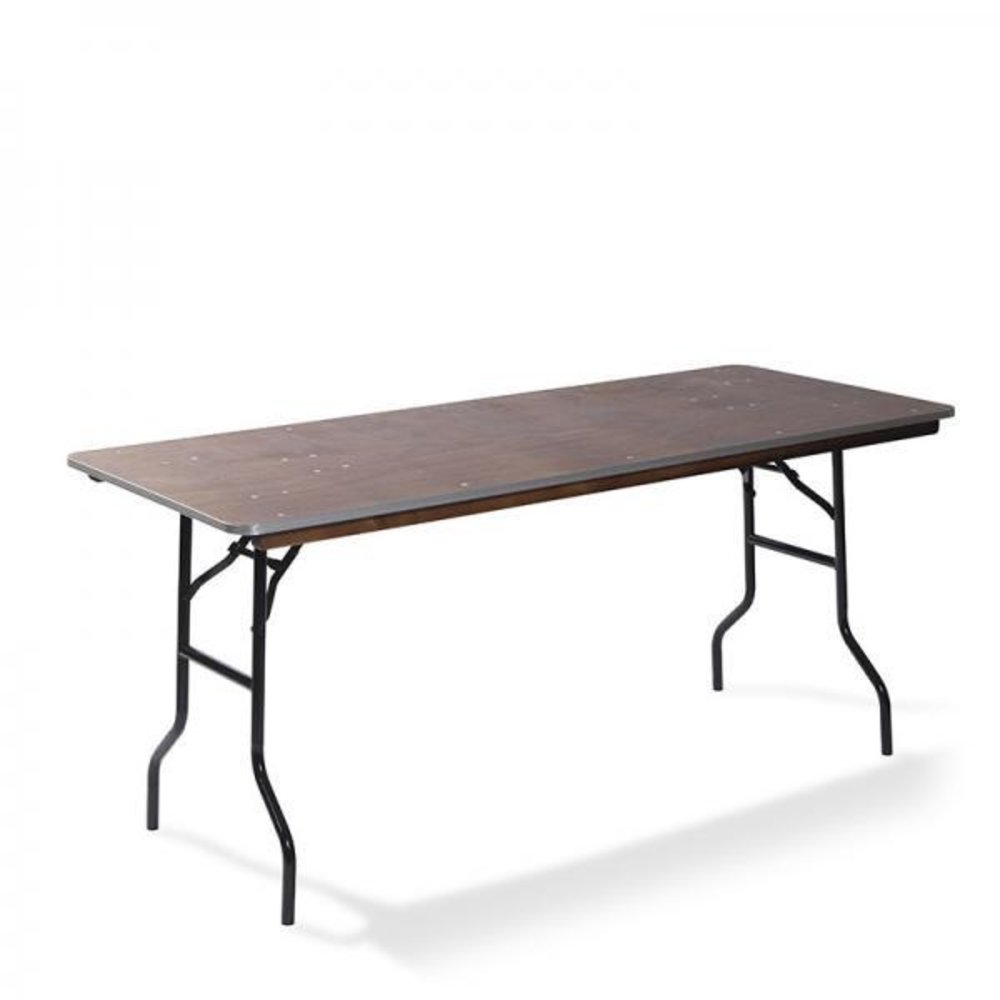 Veba Inklapbare Buffettafel | Hout/staal | Houten Blad | Zwart Frame | Indoor | 1220x760x760(h)mm