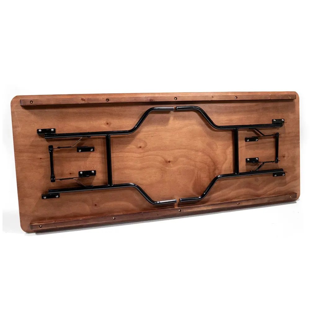 Veba Inklapbare Buffettafel | Hout/staal | Houten Blad | Zwart Frame | Indoor | 2200x760x760(h)mm