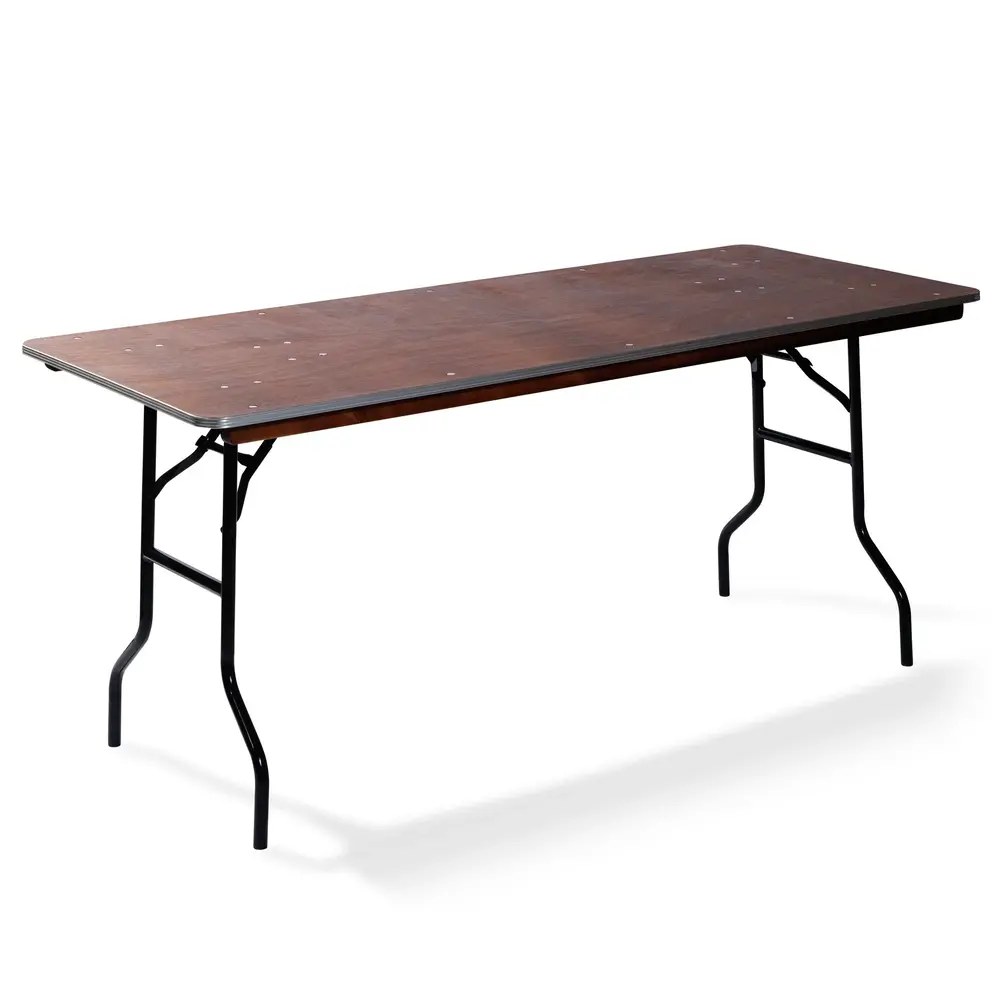 Veba Inklapbare Buffettafel | Hout/staal | Houten Blad | Zwart Frame | Indoor | 2200x760x760(h)mm