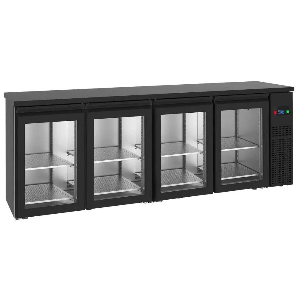Tefcold Doorgeef-barkoelkast | Fgb | 680l | Zwart | -2°c/+8°c | Geforceerd | 2x 4 Draaideuren | 2490x610x950(h)mm