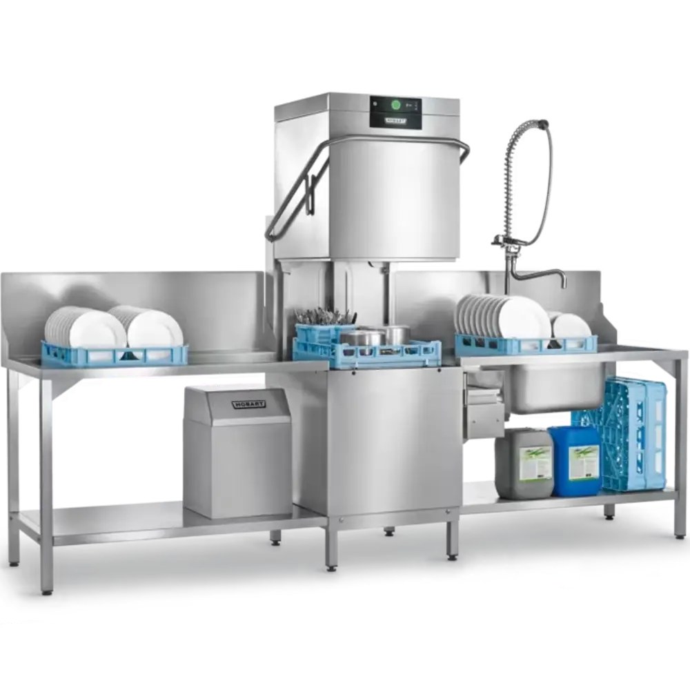 Hobart Pannen-/pottenwasser | Profi | Mand 760x600 | Afvoerpomp | Zeeppomp | Naglanspomp | 400v | Touchscreen | Dubbelwandig | 780x945x1984(h)mm