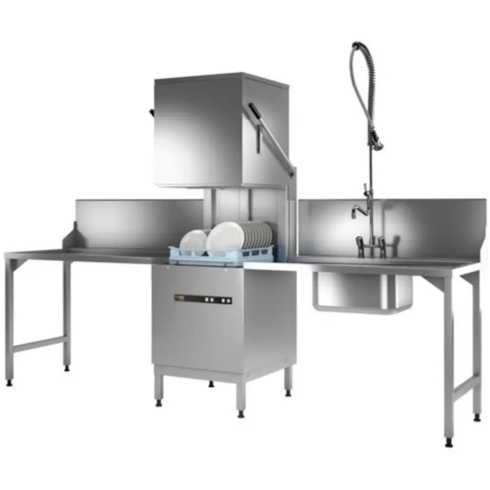 Hobart Doorschuifvaatwasser | Ecomax | Mand 500x500 | Afvoerpomp | Zeeppomp | Naglanspomp | 400v | 635x742x1480/1960(h)mm