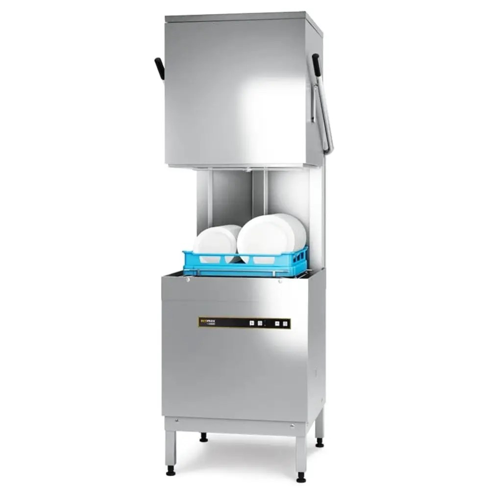 Hobart Doorschuifvaatwasser | Ecomax | Mand 500x500 | Afvoerpomp | Zeeppomp | Naglanspomp | 400v | 635x742x1480/1960(h)mm