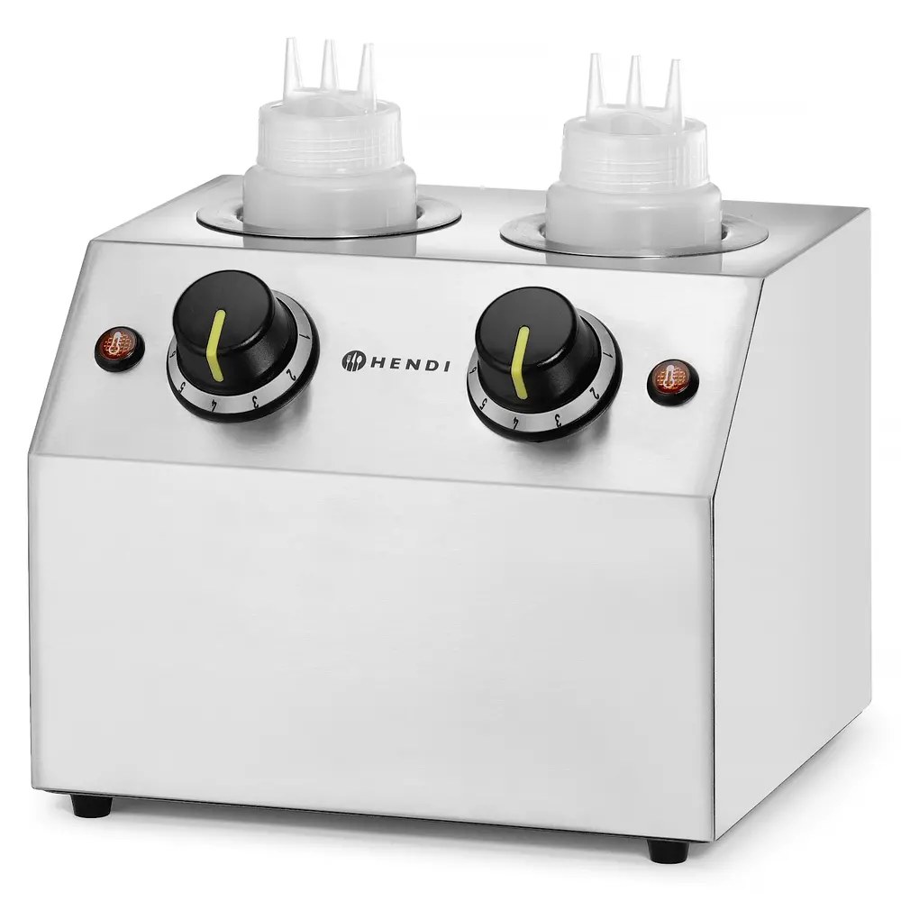 Hendi Doseerflesverwarmer | 2x 0.65l | 30°c/65°c | 0.4kw (230v) | 270x223x282(h)mm