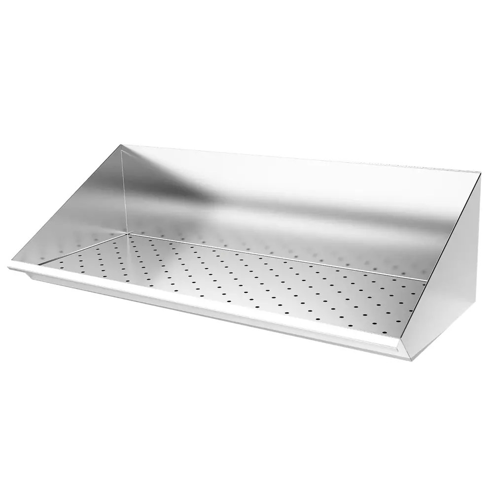 Qusinox Friet-uitschepbak | Rvs | Geperforeerde Bodem | Diepte 300 | Hoogte 200 | Breedte 400-1400 | Incl. Ophangbeugel