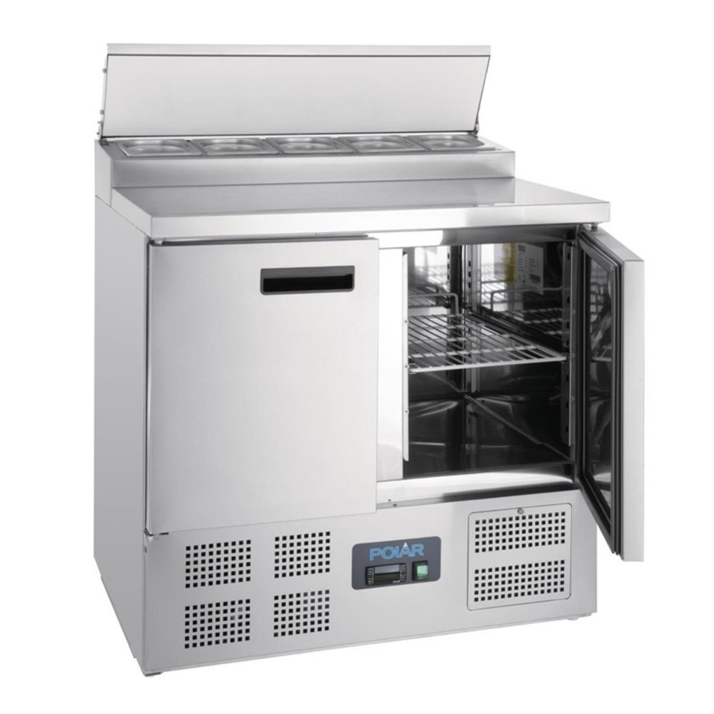 Polar G-serie Rvs Gekoelde Saladette | 254l | 5x 1/6 GN | 230v | 900x700x1010(h)mm