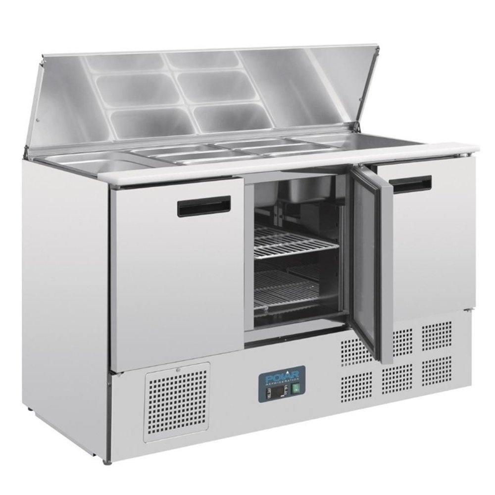 Polar G-serie Rvs Gekoelde Saladette 3-deurs | 368l | 1/1 GN | 230v | 1370x700x885(h)mm