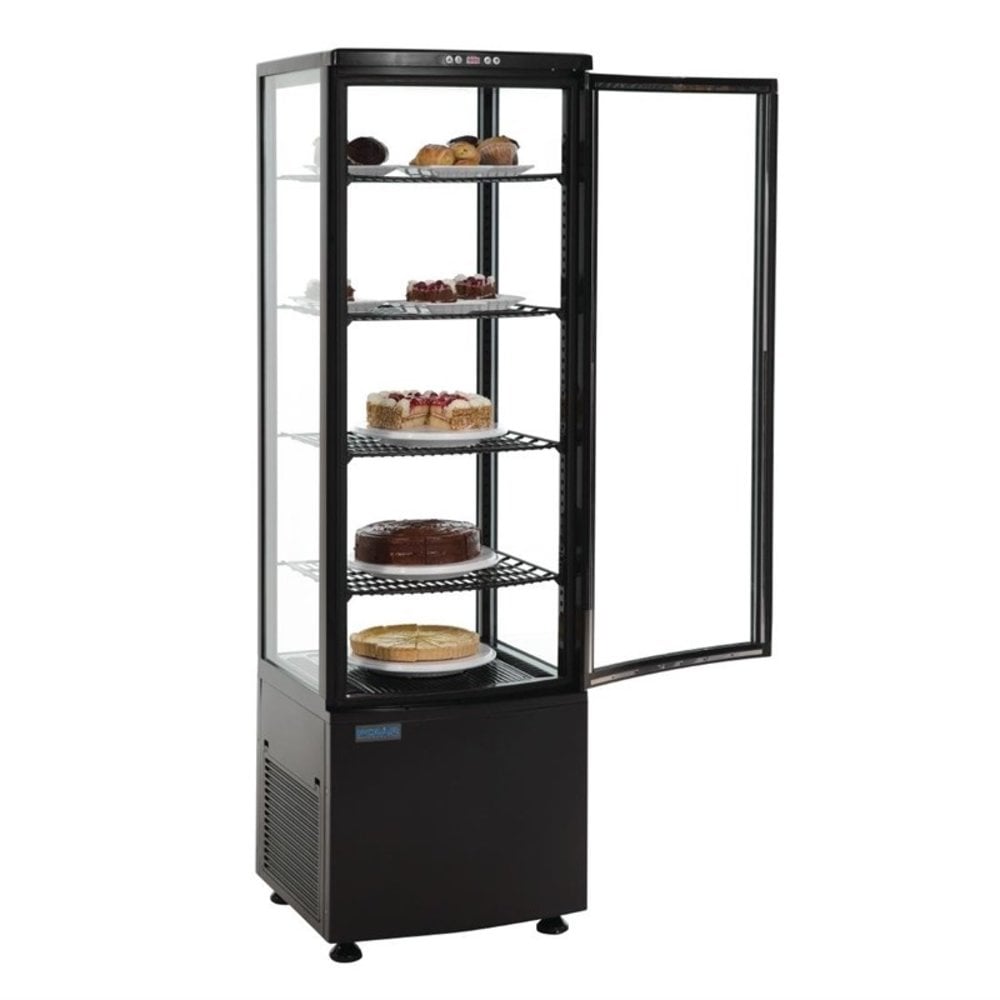 Polar Gebaksvitrine | 235l | Zwart | +2°c/+12°c | 5 Schappen | 515x485x1690(h)mm