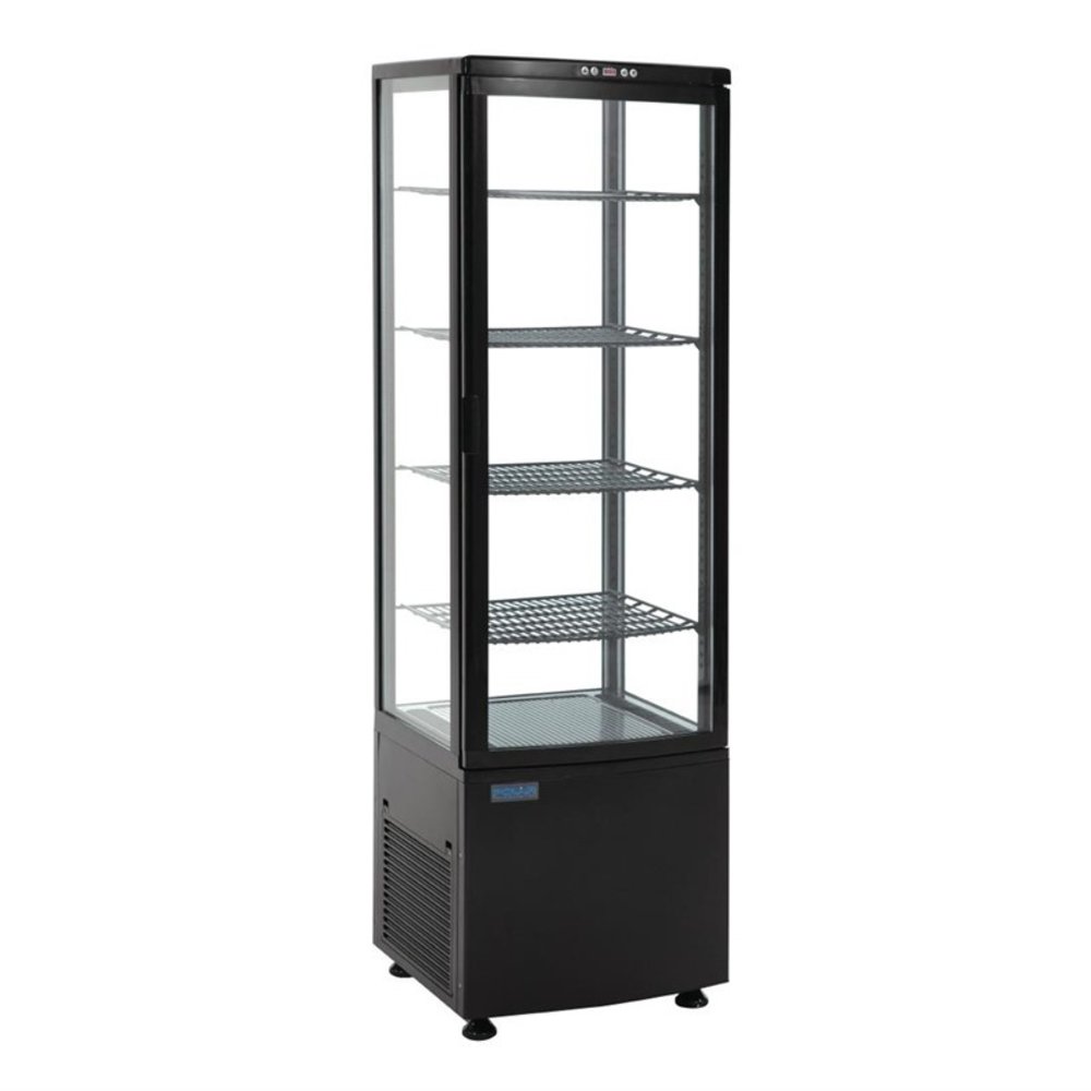 Polar Gebaksvitrine | 235l | Zwart | +2°c/+12°c | 5 Schappen | 515x485x1690(h)mm