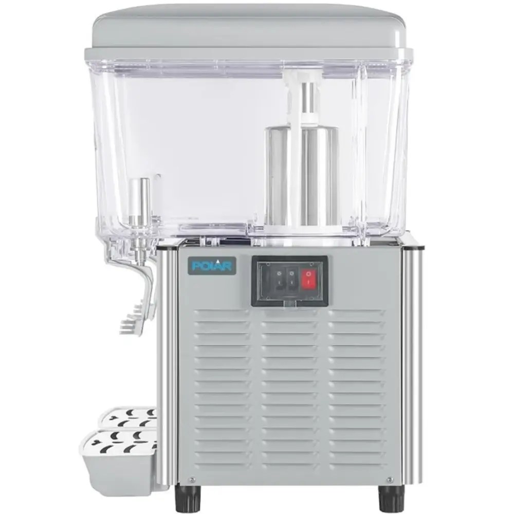 Polar Gekoelde Drankendispenser | G-serie | Grijs/rvs | 2x 12l | 0°c/+10°c | 420x450x635(h)mm