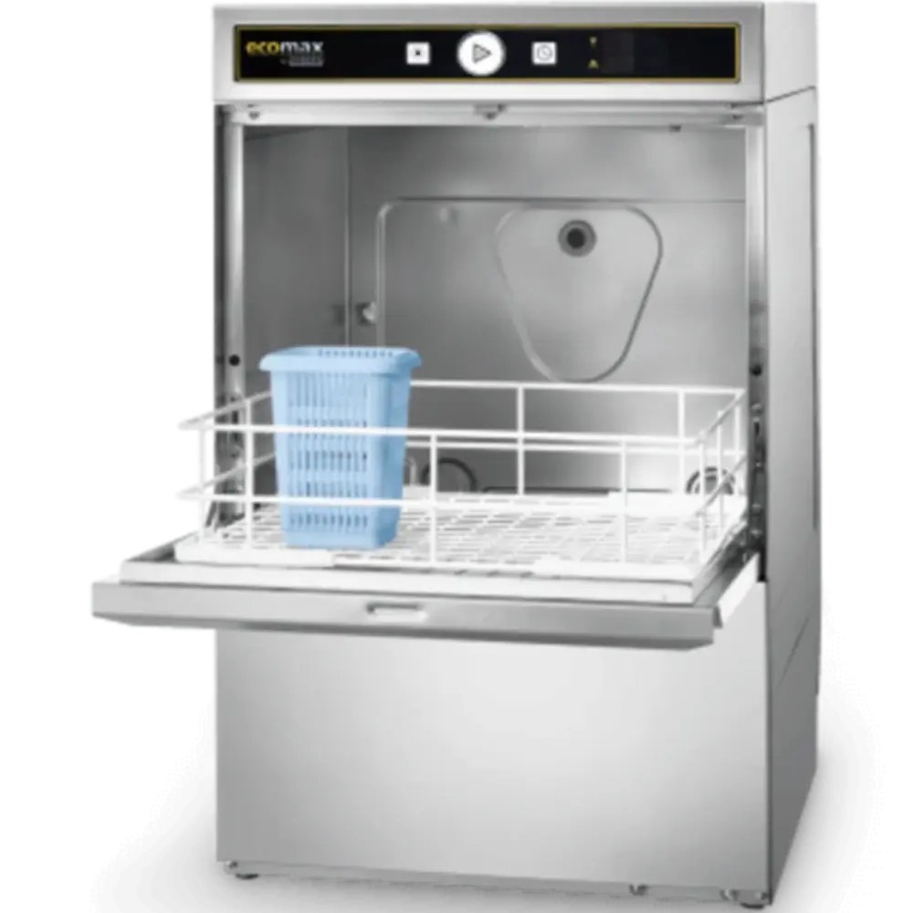 Hobart Horeca Vaatwasser | Ecomax | Mand 500x500 | Afvoerpomp | Zeeppomp | Naglanspomp | 230v/400v | Dubbelwandig | 576x604x820(h)mm