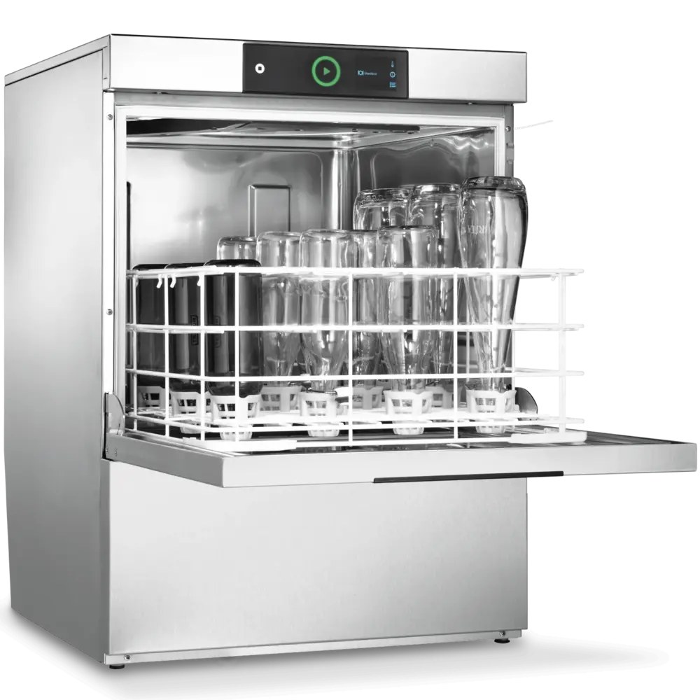Hobart Glazenspoelmachine | Premax | Mand 500x500 | Osmose | Afvoerpomp | Zeeppomp | Naglanspomp | 230v/400v | Touchscreen + App | Dubbelwandig | 600x603x820(h)mm