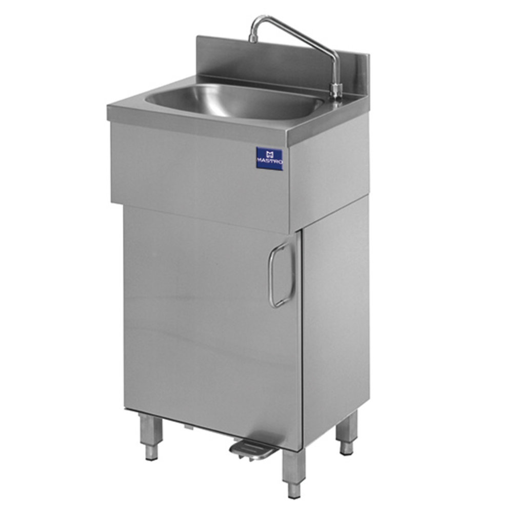 Mastro Handwasbak | Voetbediening | 430x280x140mm | Rvs | 500x400x850(h)mm