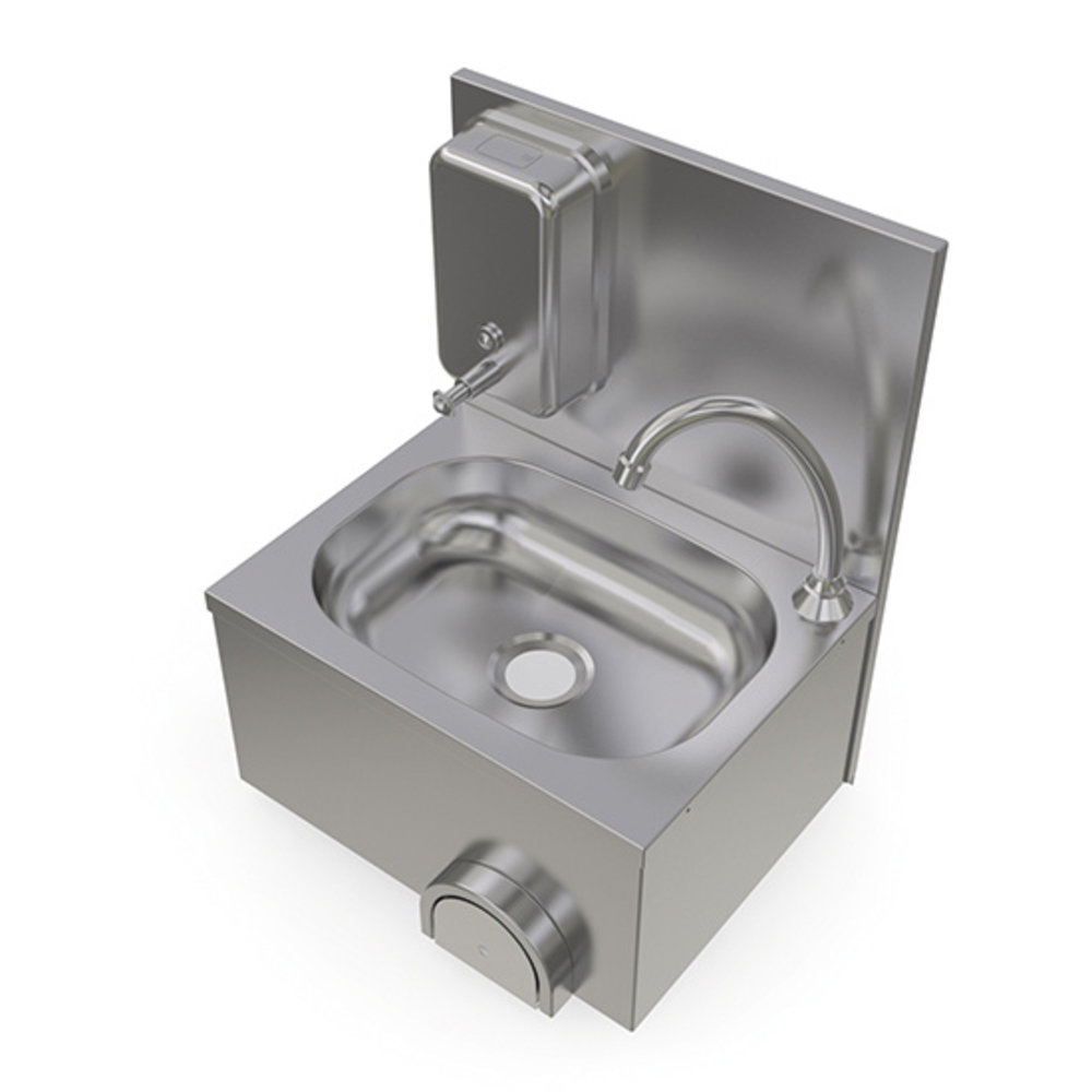 Mastro Handwasbak | Wandmontage | Incl. Dispensers | 340x240mm | Rvs | 400x300x210(h)mm