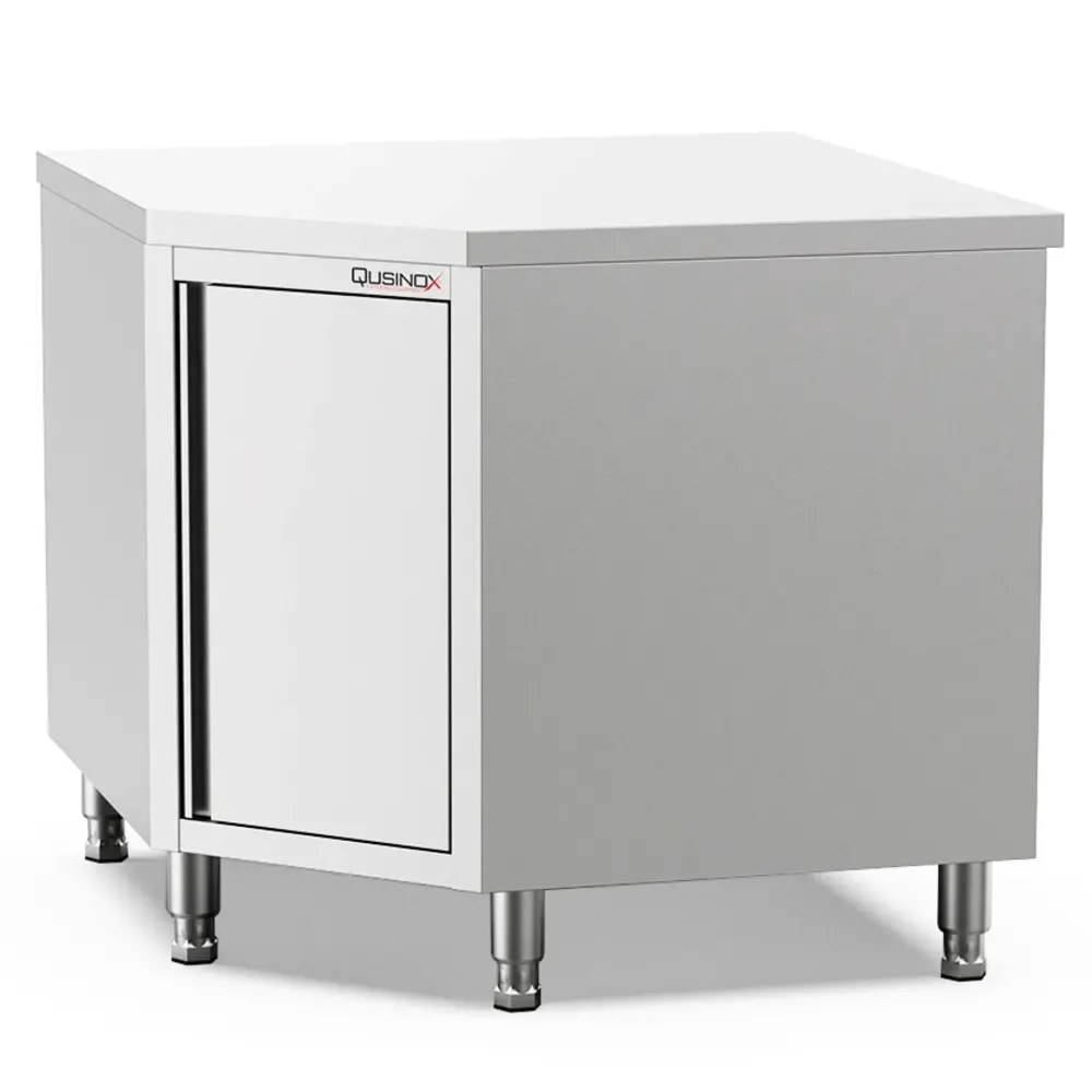 Qusinox Hoekwerkbank | 600 Line | Rvs | Draaideur | 1000x1000x900(h)mm