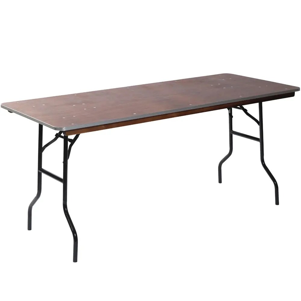 Veba Inklapbare Buffettafel | Hout/staal | Houten Blad | Zwart Frame | Indoor | 1830x760x760(h)mm