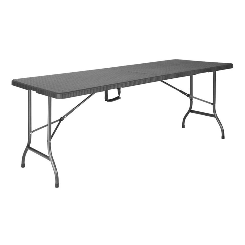 Bolero Inklapbare Buffettafel | Kunststof/staal | Zwart Blad | Grijs Frame | In-/outdoor | 1829x743x728(h)mm