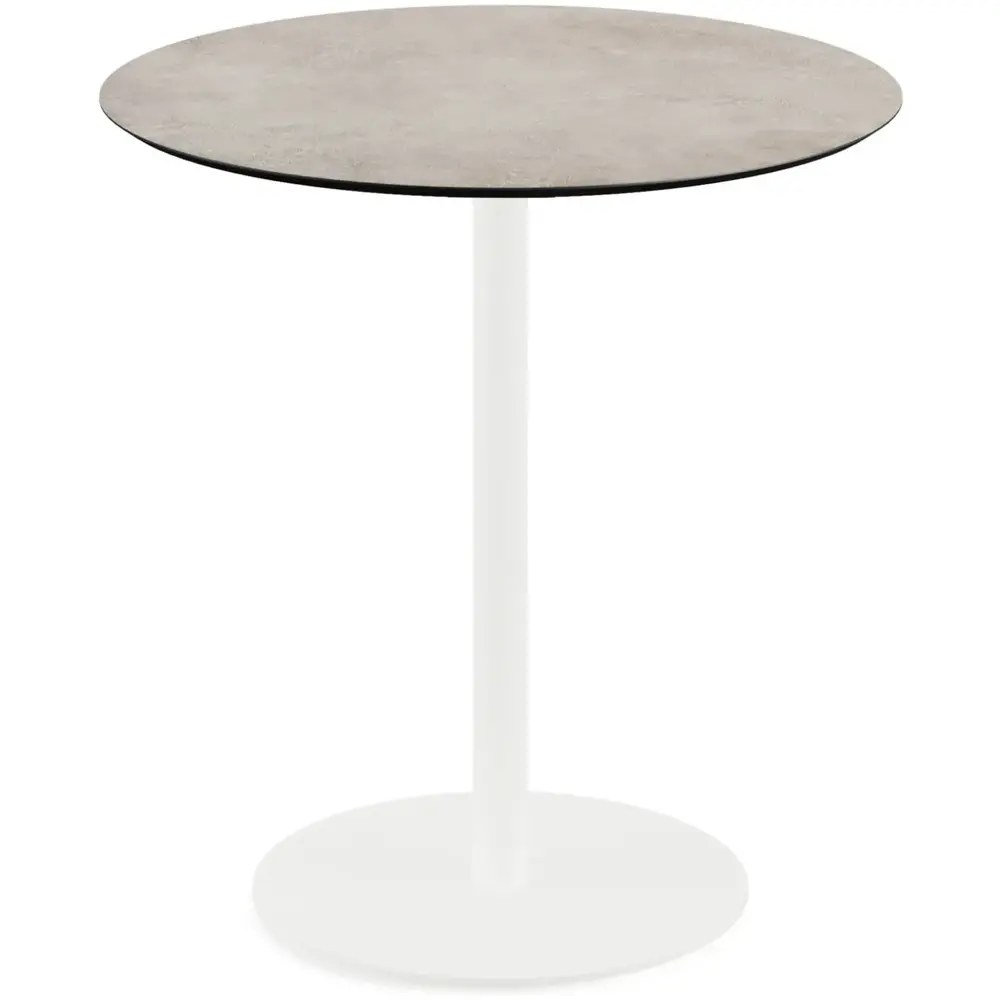 Veba Inklapbare Tafel | Urban | Hpl/rvs | Steenlook Blad | Wit Frame | In-/outdoor | ø700x732(h)mm