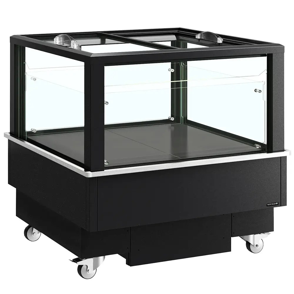 Tefcold Koel-/vrieseiland | Eib | 320l | Zwart | -18°c/+5°c | Geforceerd | Schuifdeksels | Touchscreen | Bluetooth + App | Wielen (geremd) | 1012x1010x975(h)mm