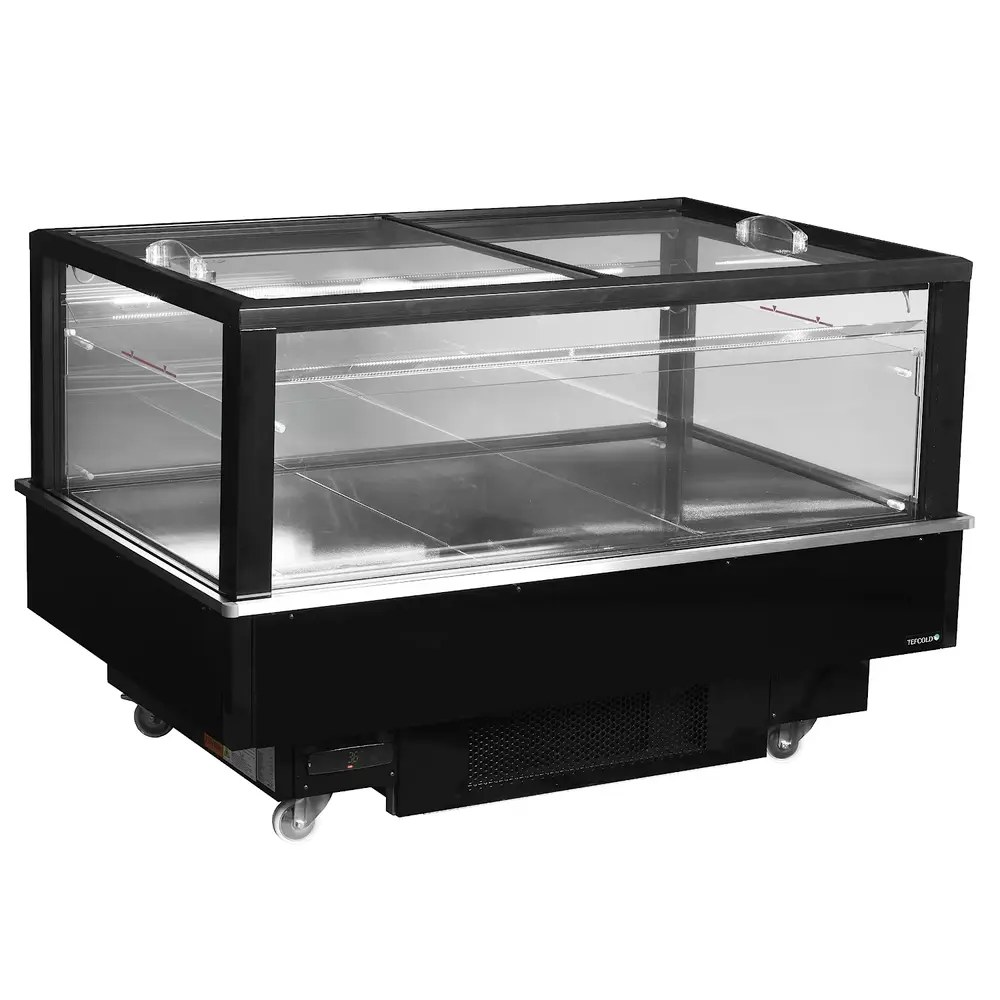 Tefcold Koel-/vrieseiland | Eib | 480l | Zwart | -18°c/+5°c | Geforceerd | Schuifdeksels | Touchscreen | Bluetooth + App | Wielen (geremd) | 1512x1010x975(h)mm